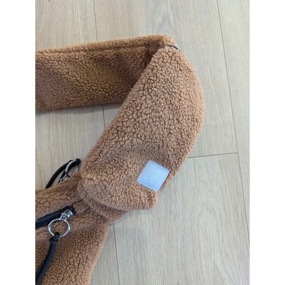 FP Movement Free People Overachiever Sherpa Sling Coco Teddy Crossbody Backpack - Picture 2 of 5